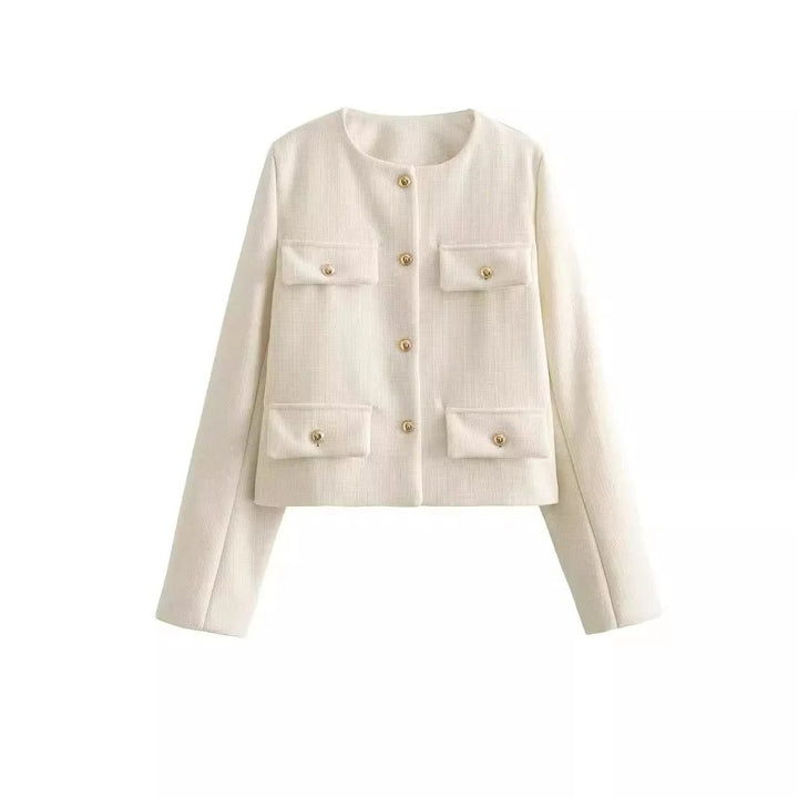 Drune | Elegant und schicke Damen Blazerjacke mit Struktur und Knöpfen