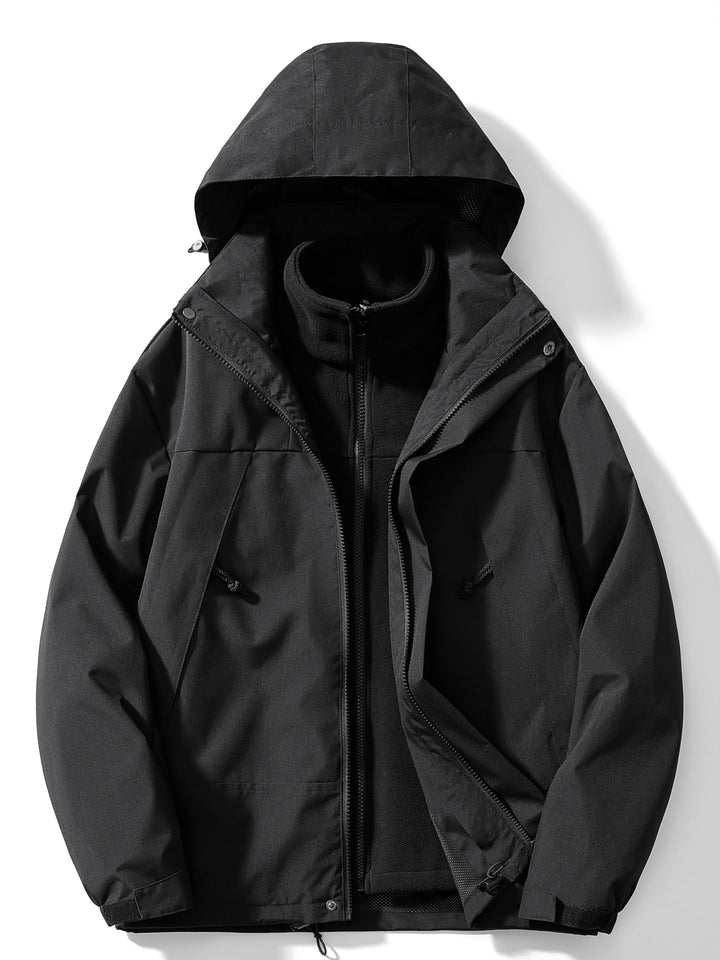 Drune | 3 in 1 Outdoor Jacke Wasserdicht Winddicht Abnehmbare Kapuze