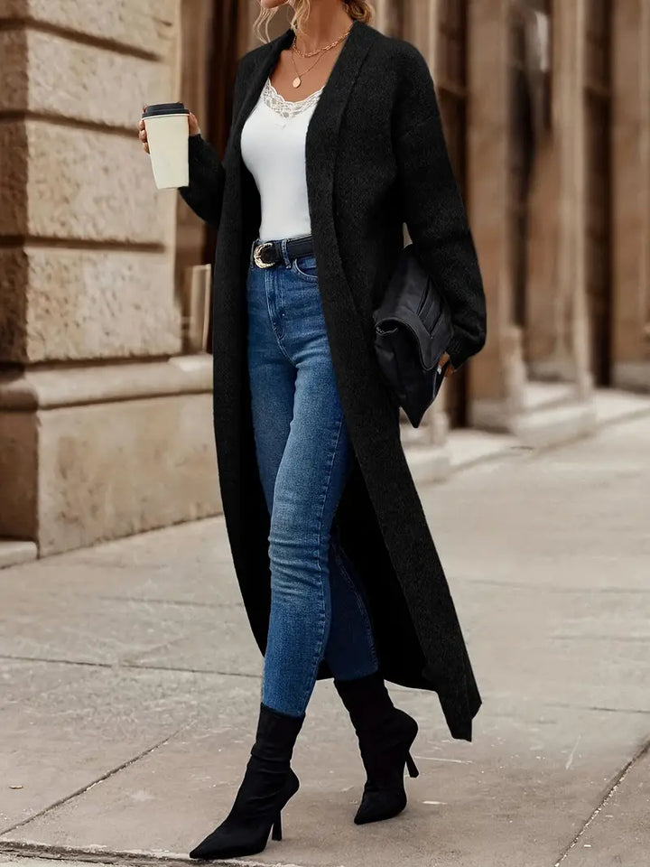 Drune | Schlichte Strickjacke mit Offenem Vorderteil