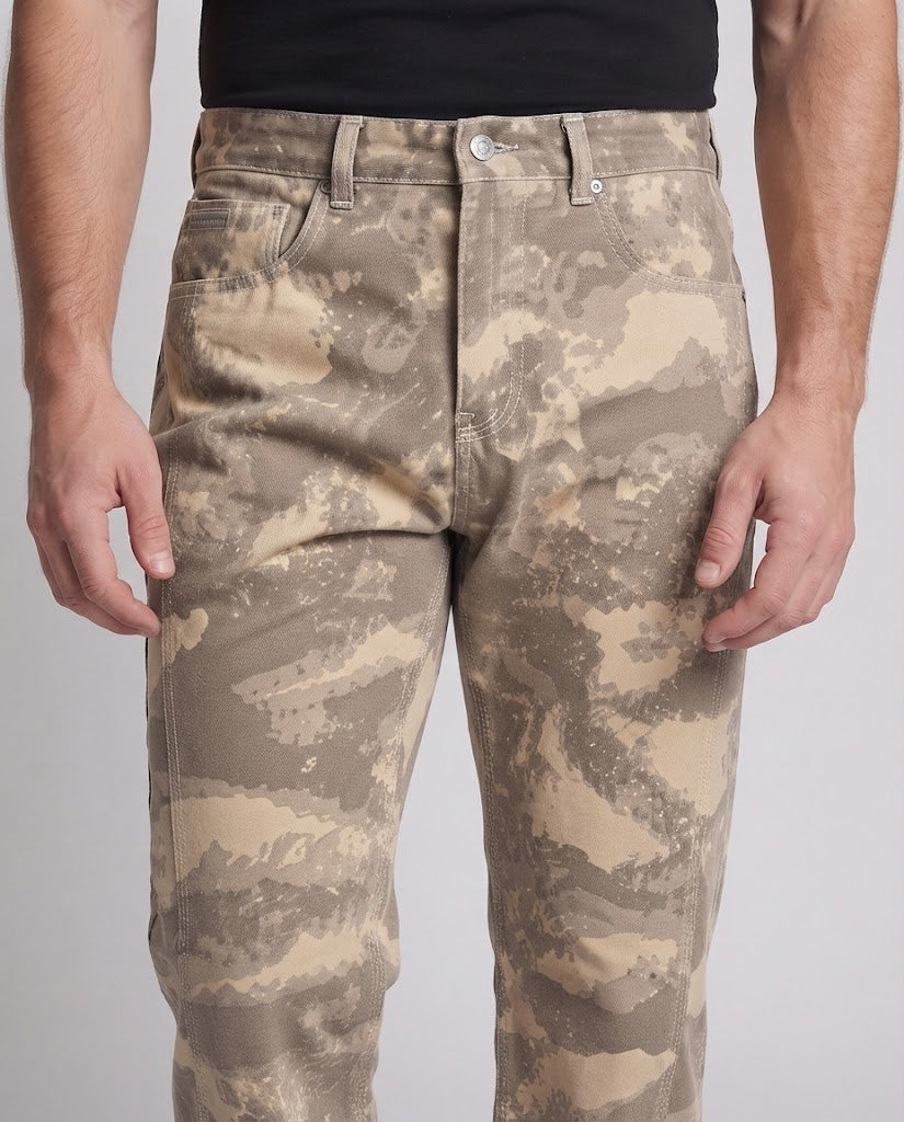 Herren Camouflage-Utility-Jeans im geraden Palazzoschnitt Drune