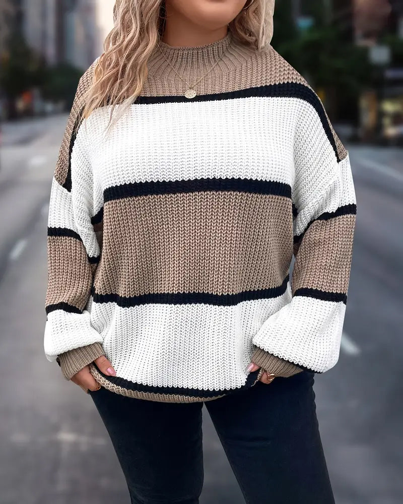 Drune | Pullover mit Kontraststreifen und Drop Schulter
