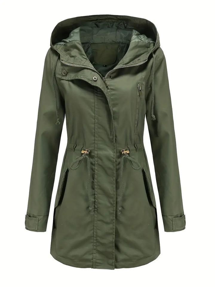 Drune | Damen Langarm Gepolsterter Trenchcoat Wasserdicht