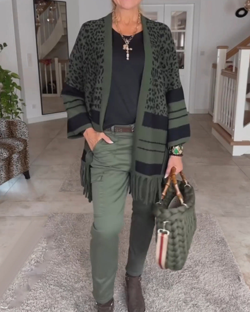Drune | Cardigan mit Leopardenmuster