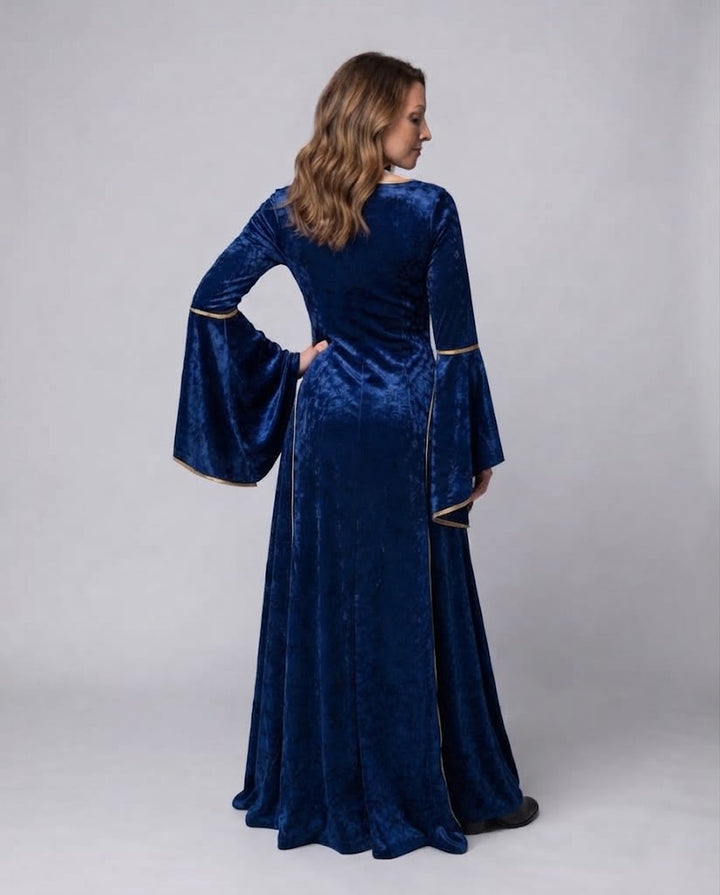 Damen elegantes historisches Kleid mit fließenden Ärmeln Drune