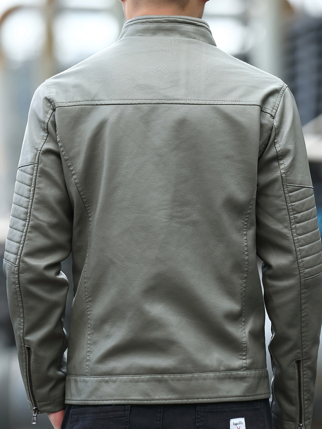 Drune | Bequeme Lederjacke mit Stehkragen