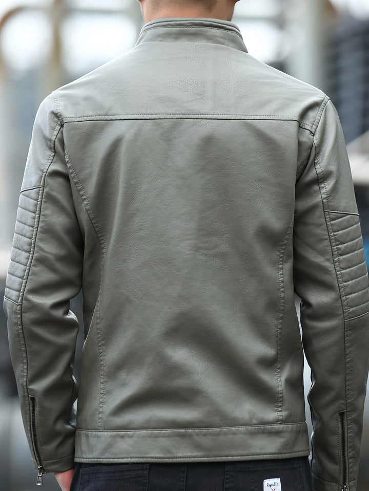 Drune | Bequeme Lederjacke mit Stehkragen