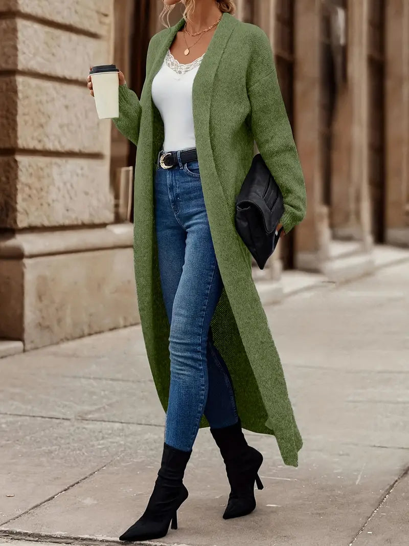 Drune | Schlichte Strickjacke mit Offenem Vorderteil