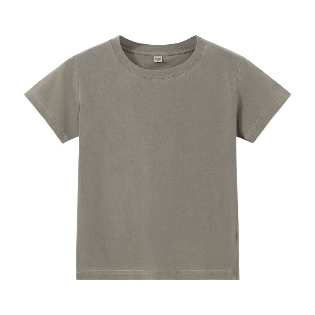 Drune | Schillerndes altes kurzes T-Shirt mit Färbung