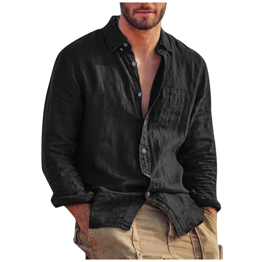 Drune | Leinen T-shirt V-ausschnitt Herren