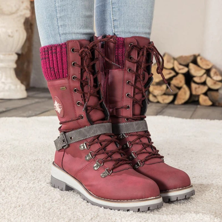 Drune | Moderne Gestrickte Schneestiefel Mit Halbhoher Sohle