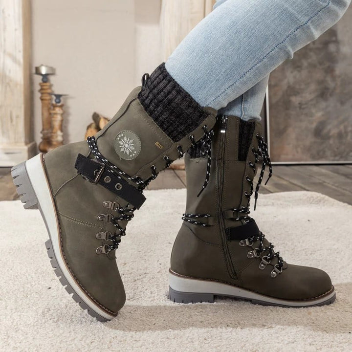 Drune | Moderne Gestrickte Schneestiefel Mit Halbhoher Sohle