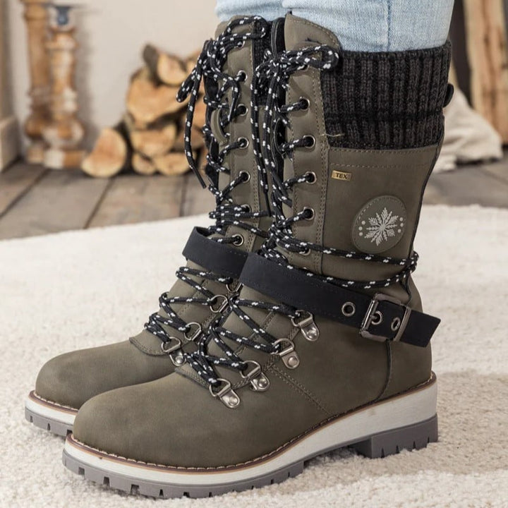 Drune | Moderne Gestrickte Schneestiefel Mit Halbhoher Sohle