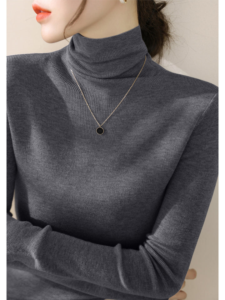 Damen-Strickpullover, figurbetont, mit Stehkragen