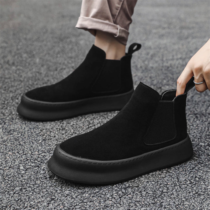 Herren-Chelsea-Boots, Wildleder-Optik, Slip-on, 1203-J