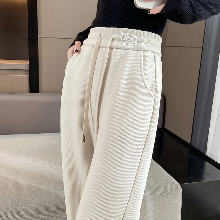 Chenille-Weithose für Damen, gerade geschnitten