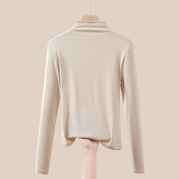 Dünner Damen-Rollkragenpullover, Langarm, Strick