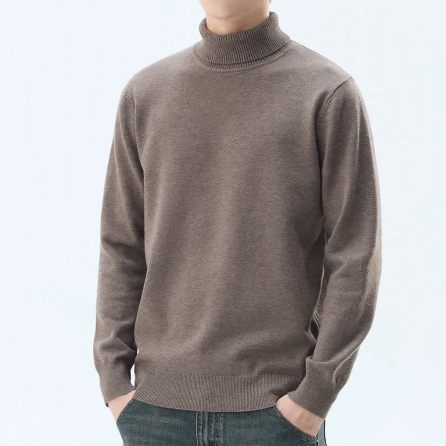 Herren-Wollmischpullover mit Rundhals