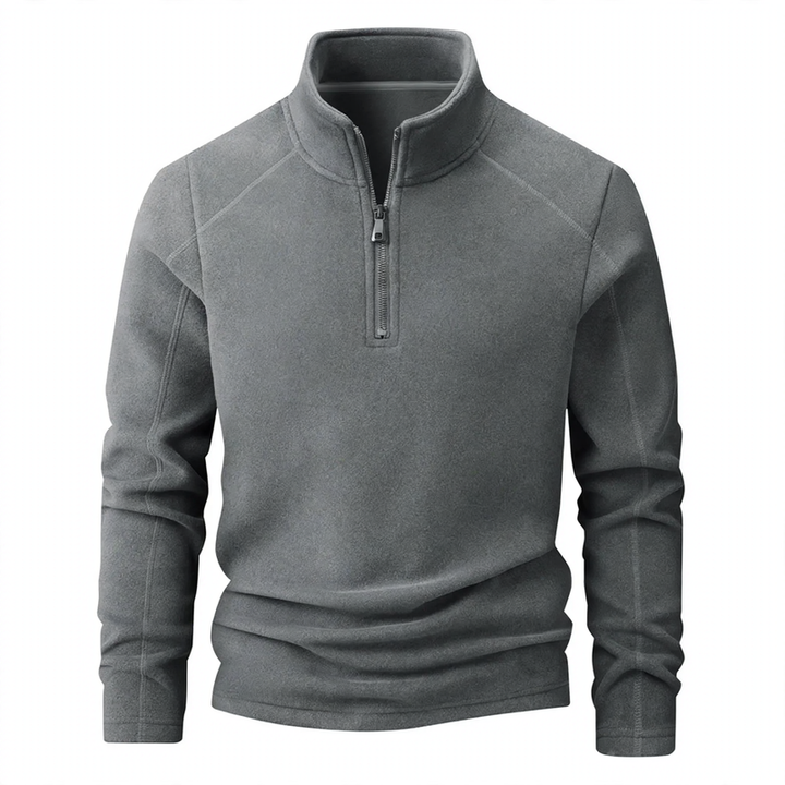 Fleece-Sweatshirt mit Stehkragen und Reißverschluss