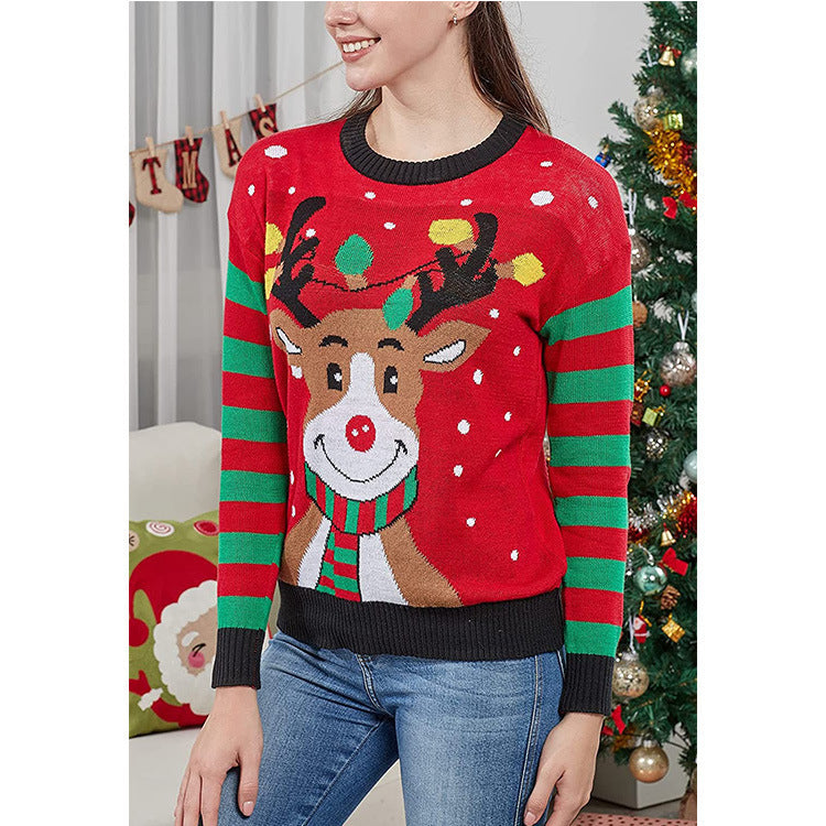 Damen Weihnachtspullover mit Tiermotiven, gestrickt