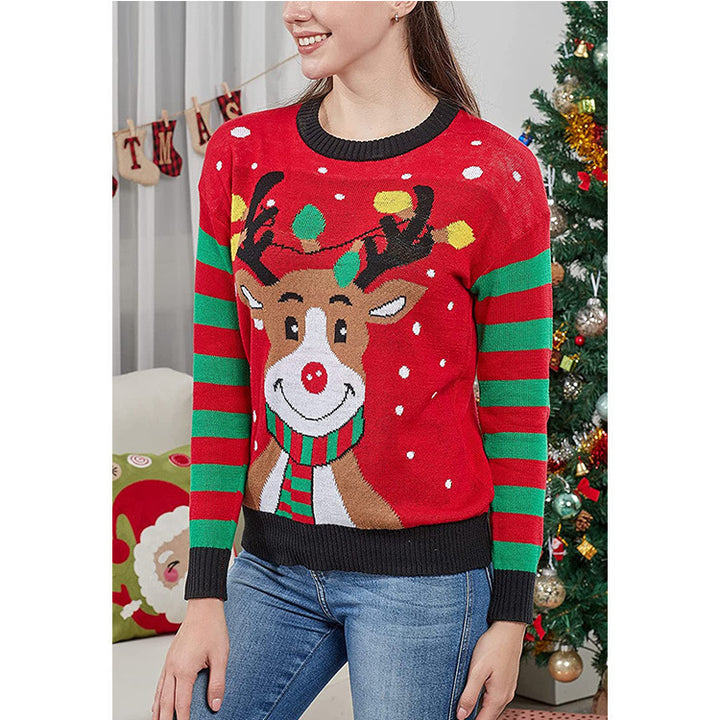 Damen Weihnachtspullover mit Tiermotiven, gestrickt