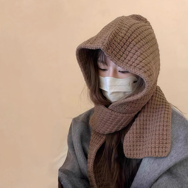 2-in-1 Kapuzen-Schal und Mütze Set