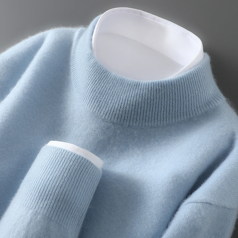 Herren-Wollpullover mit Stehkragen, 100% Wolle