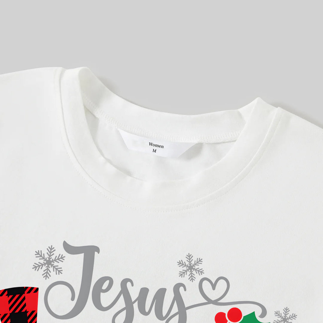 Drune | Weihnachtsweiße & Rote & Grüne Karo-Hosen Paar passende Pyjamas