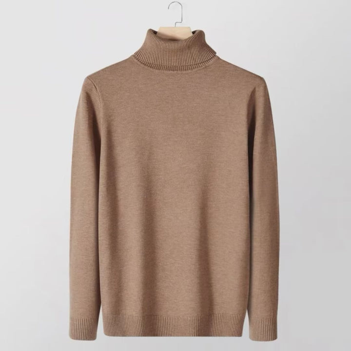 Herren-Strickpullover mit hohem Kragen, warm und lässig