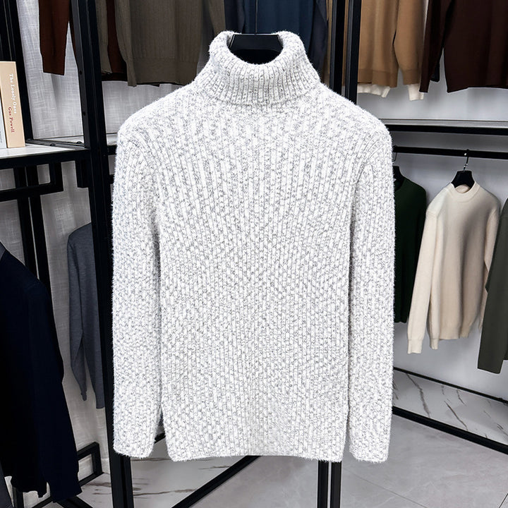 Herren-Rollkragenpullover mit Wollanteil und Futter