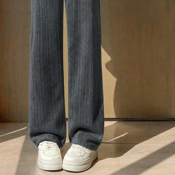 Damen-Cordhose, gerade geschnitten, hohe Taille, Freizeit