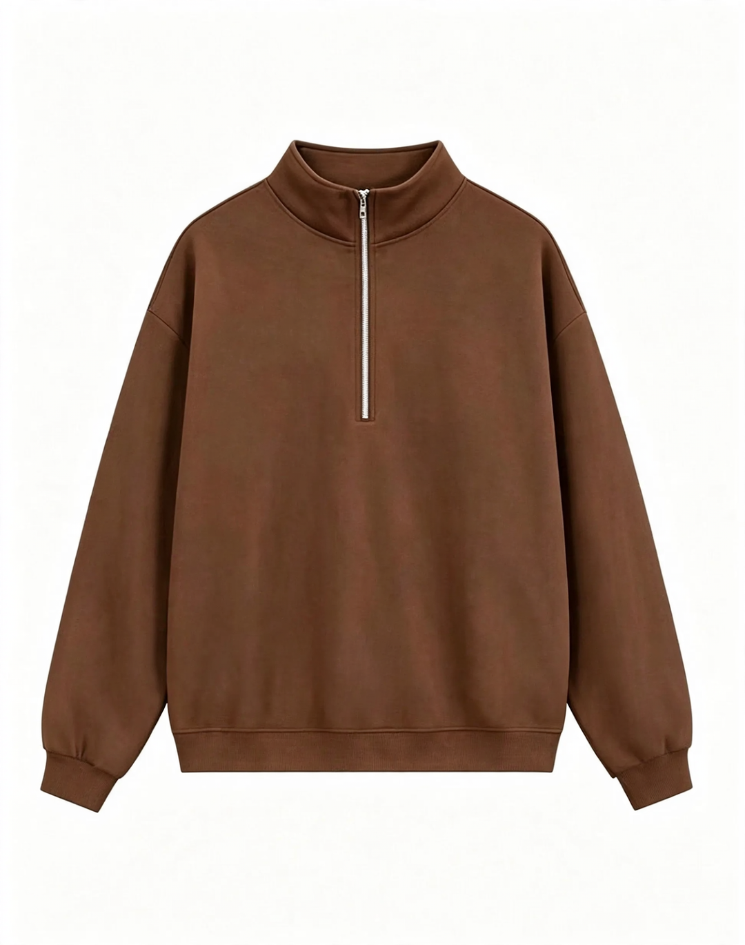 Unisex-Pullover mit Reißverschluss und Buchstaben-Print