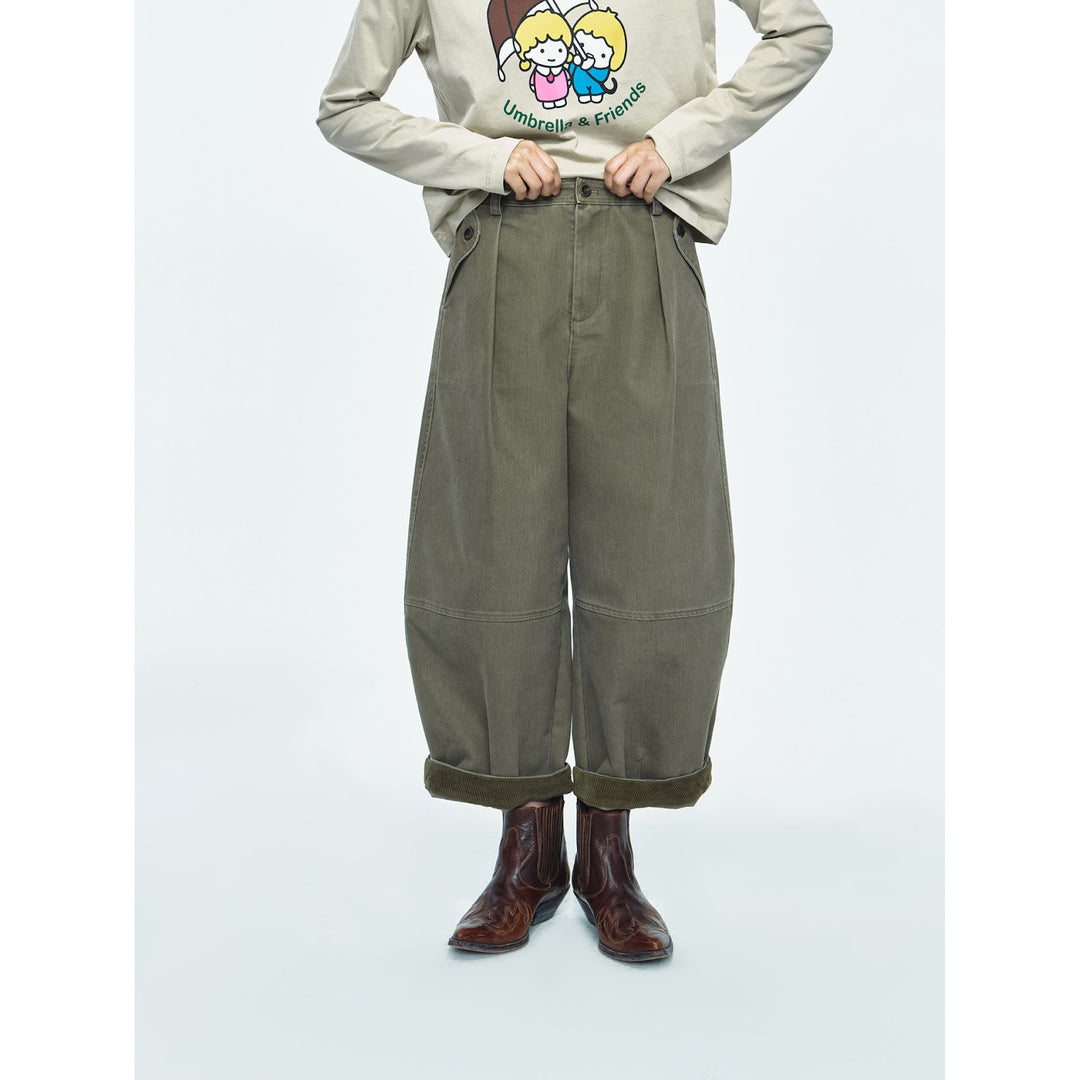 Kord-Cargohose für Damen, Kokon-Schnitt, V63832