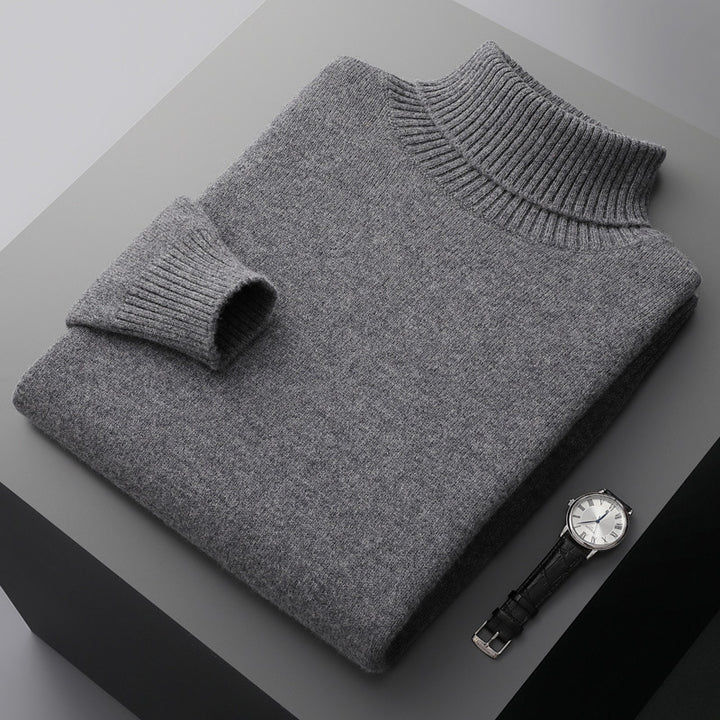 Herren-Wollpullover mit Rollkragen, 100% Wolle