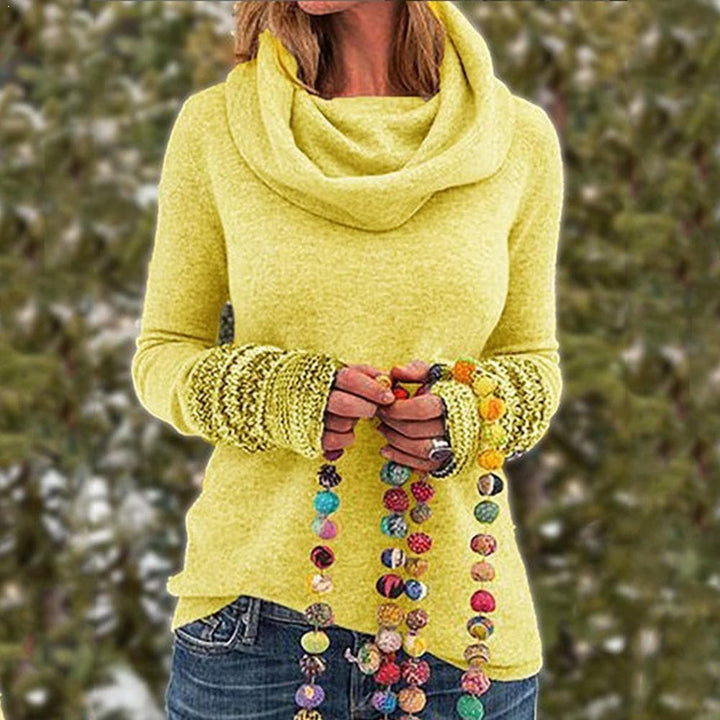 Drune | Strickpullover Weiche Strickware Lockerer Schnitt Rollkragen Texturierte Manschetten