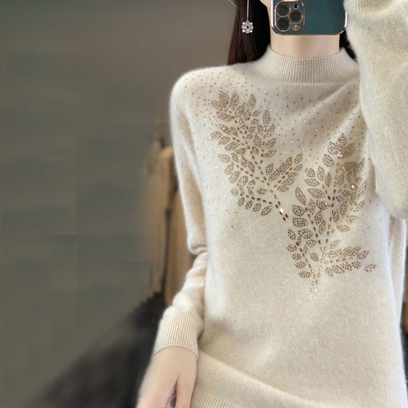 Drune | Strickpullover Mit Zartem Blättermuster