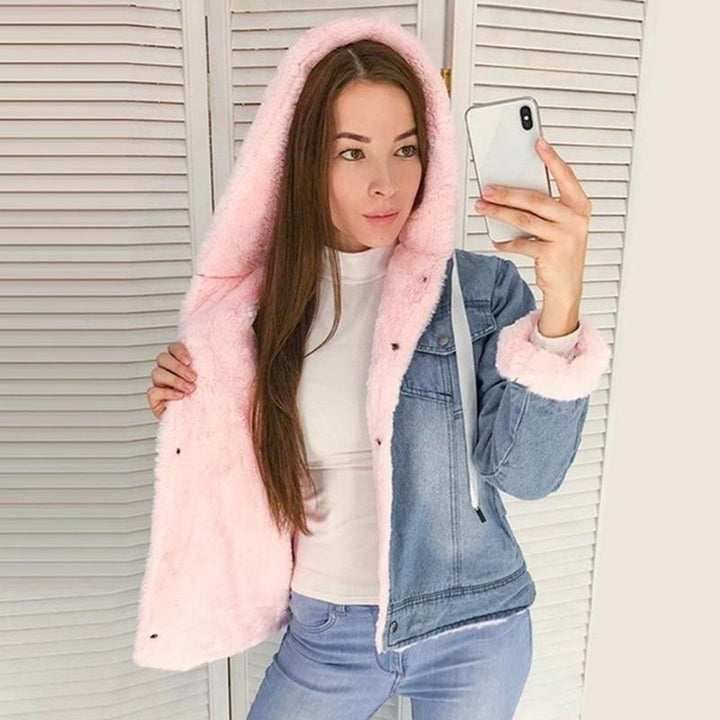 Drune | Denimjacke mit Plüschfutter Baumwollmischung Warm und Stilvoll