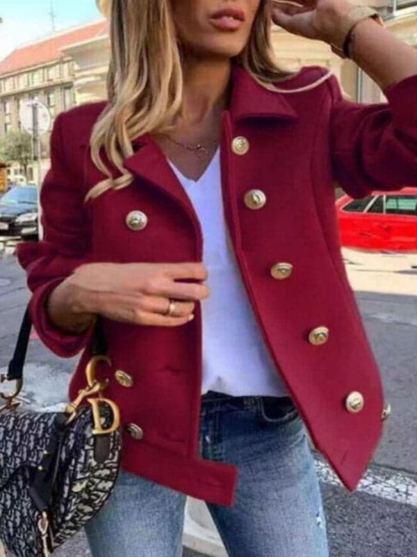 Drune | Kurze Designerjacke mit goldenen Knöpfen