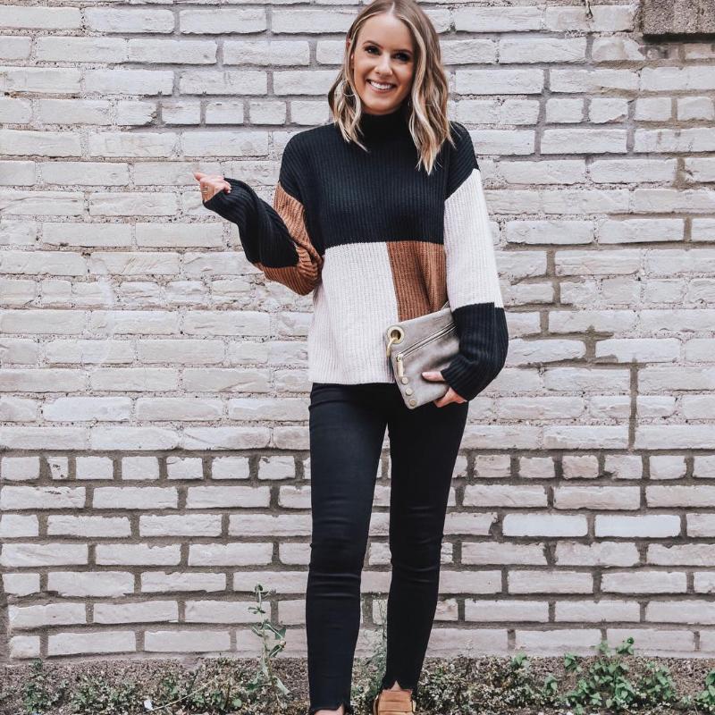 Drune | Strickpullover - Oversized Fit - Blockmuster - Weich und Warm