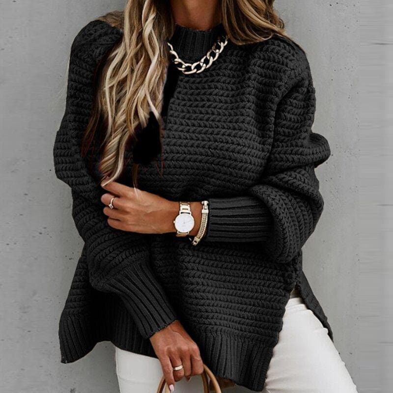 Drune | Strickpullover - Oversized Schnitt - Hoher Ausschnitt - Weich und Warm