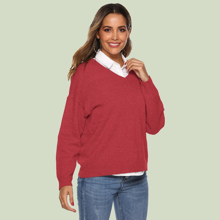 Drune | Strickpullover V-Ausschnitt Relaxed Fit Lange Ärmel Weich Und Bequem