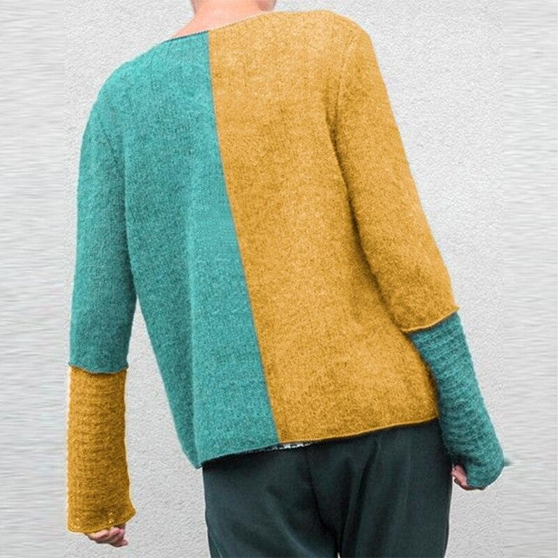 Drune | Relaxed Fit Sweatshirt - Farbblock Knopf-Front Sweatshirt