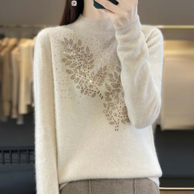 Drune | Strickpullover Mit Zartem Blättermuster