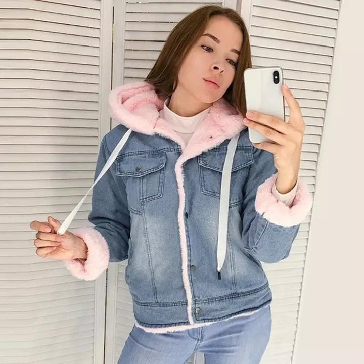 Drune | Denimjacke mit Plüschfutter Baumwollmischung Warm und Stilvoll