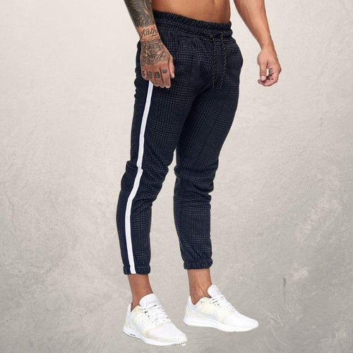 Drune | Jogginghose Slim Fit Elastischer Bund Mit Kordelzug Strukturiertes Material Seitenstreifen