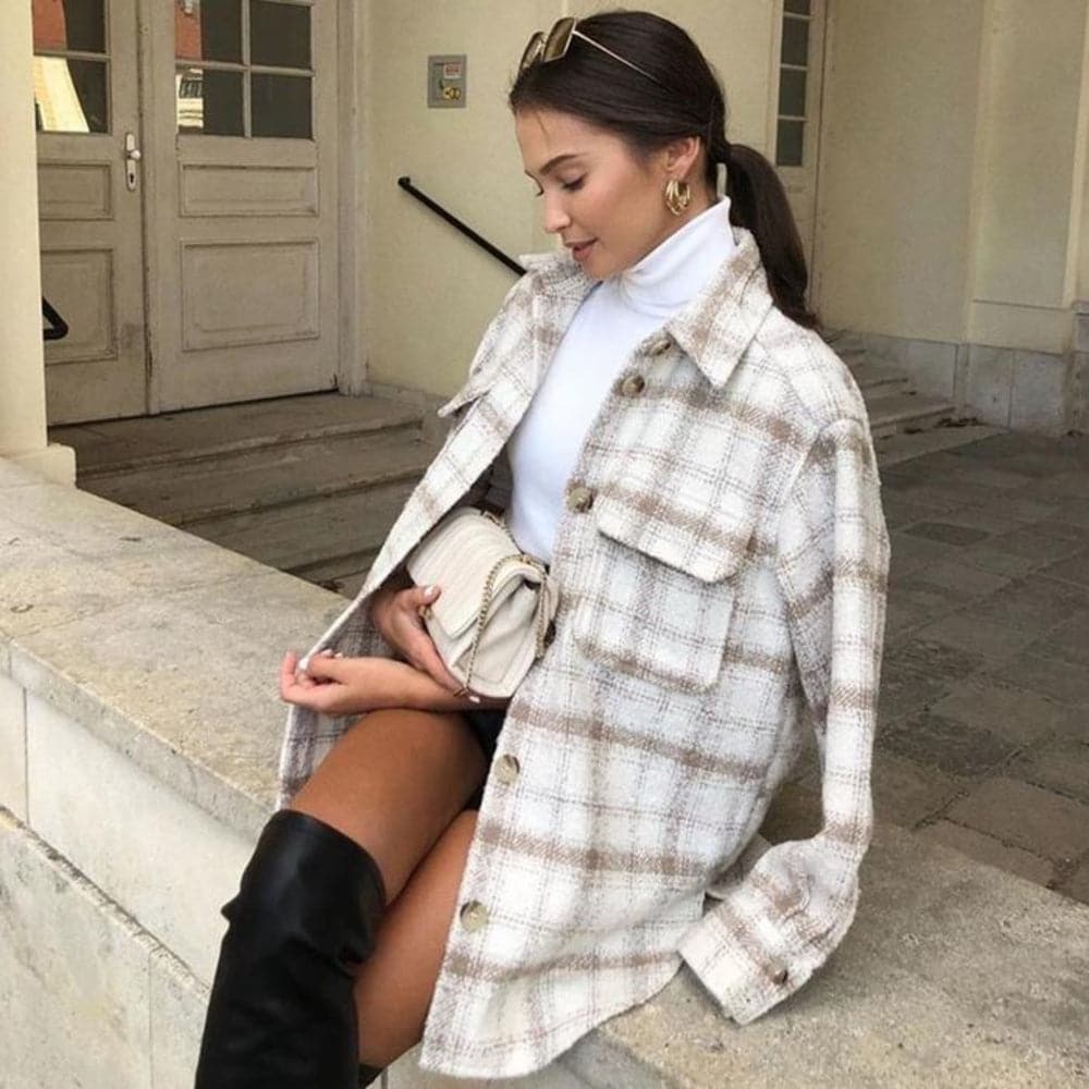 Drune | Shirtjacke - Oversized Fit - Weich und Leicht - Knopfverschluss und Brusttaschen