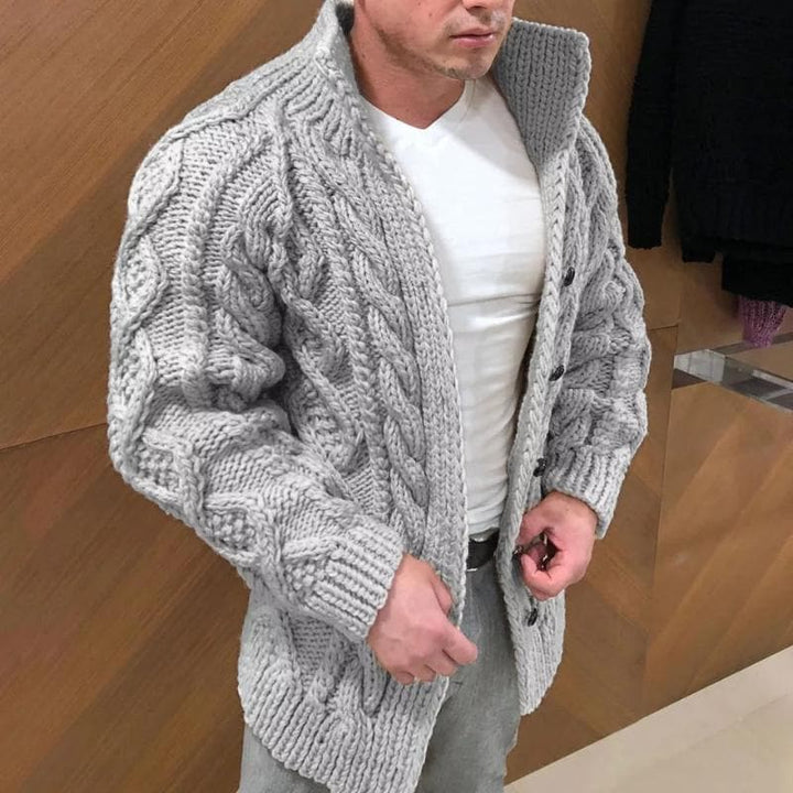 Drune | Modischer Strickjacke Mit Hohem Kragen