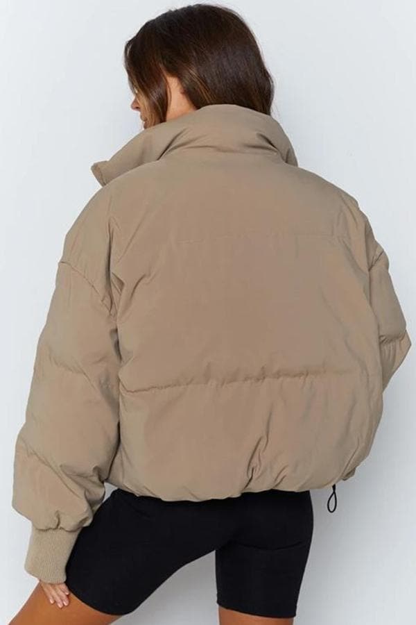 Drune | Pufferjacke Gestepptes Design Übergroß Passform Hoher Kragen Gepolstert Und Warm