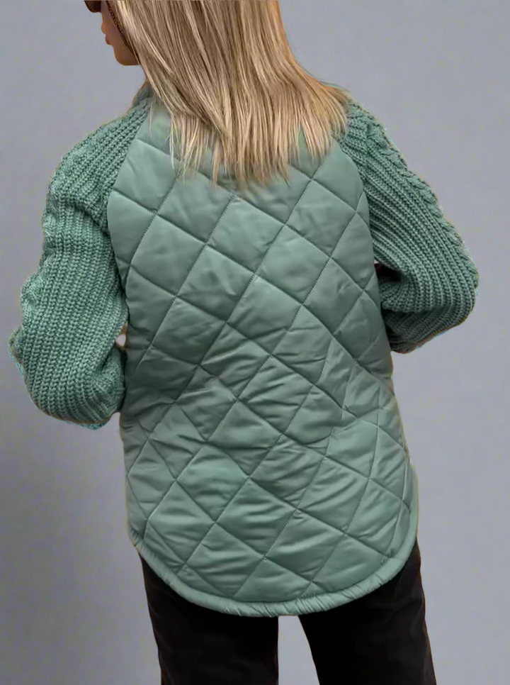 Drune | Damen Gemütliche Gefütterte Jacke Mit Strickärmeln