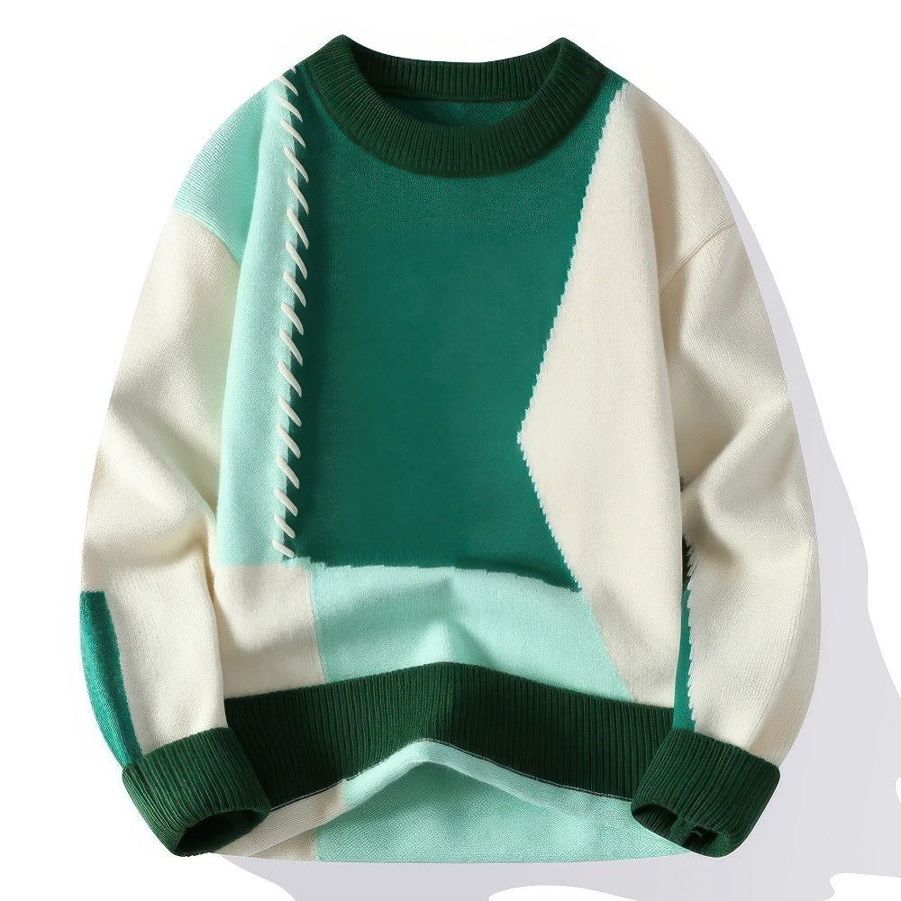 Drune | Unisex-Pullover mit Rollkragen im Patchwork-Stil