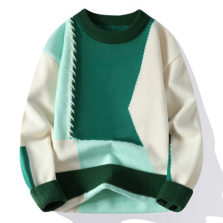 Drune | Unisex-Pullover mit Rollkragen im Patchwork-Stil